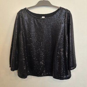 GAP sequin black swing top